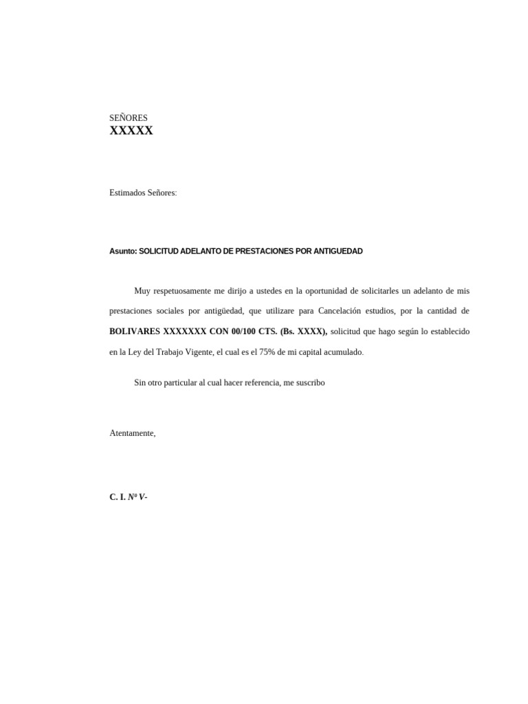Modelo Pago Anticipado | PDF