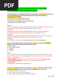 2024 ATI RN NURSING CARE OF CHILDREN PROCTORED EXAM verified by experts