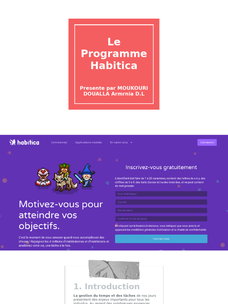 Guide du programme Habitica | PDF