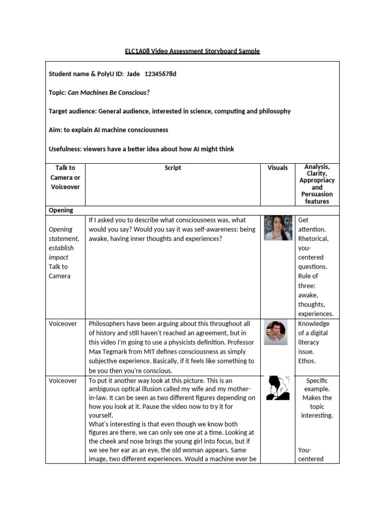 Video Storyboard Sample Up and Atom ELC1A08 | PDF | Consciousness ...