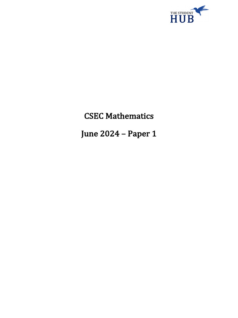 CSEC Math June 2024 Paper 1 Questions | PDF | Triangle | Area