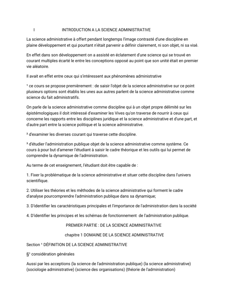 Introduction à la science administrative | PDF | Science ...