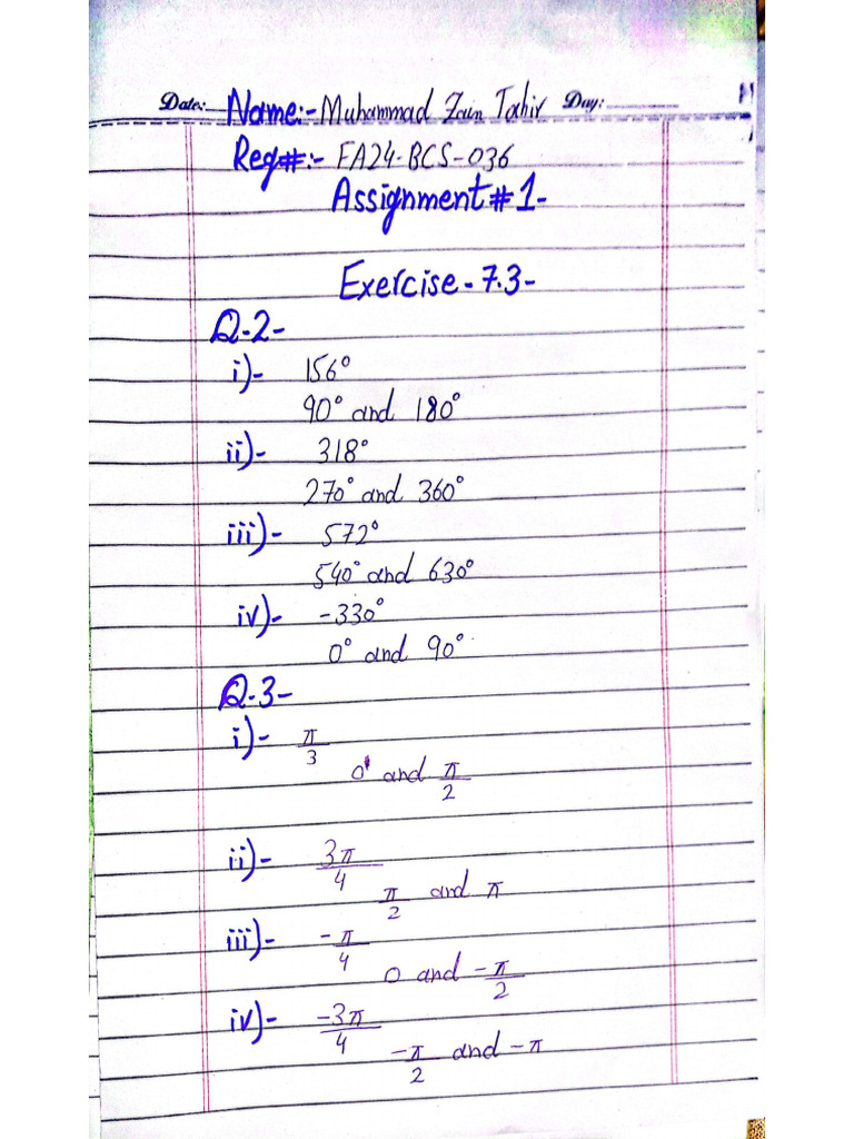 Assignment Precalculus Ii Pdf