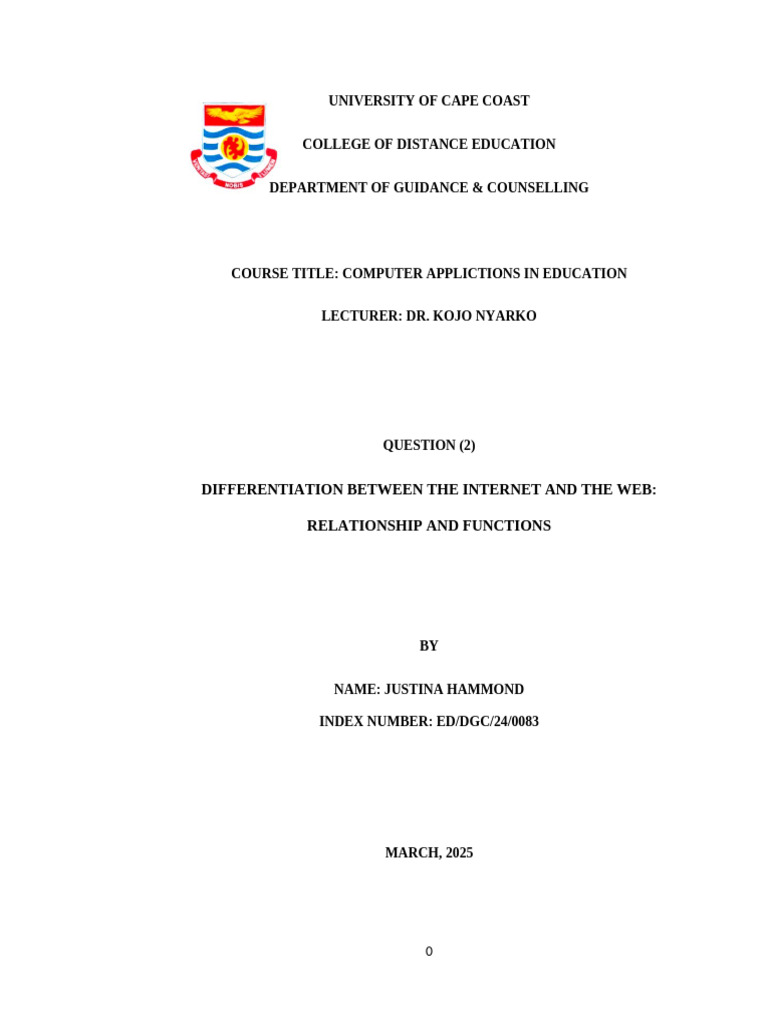 COMPUTER APP IN EDU Assignment 2 | PDF | World Wide Web | Internet & Web