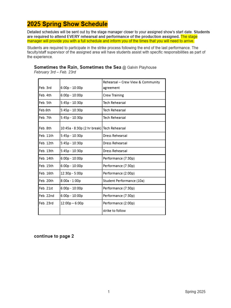 2025 Spring Show Schedule | PDF | Military Operations | Battles