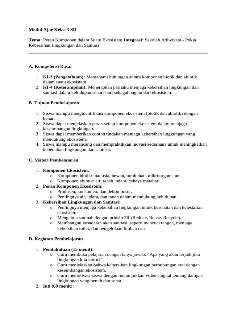 Modul Ajar Kelas 3 Sd Pdf
