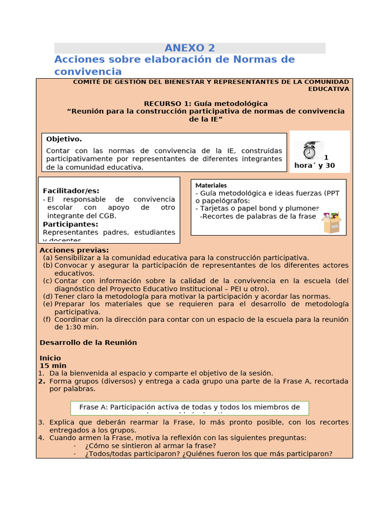 Guías Para Elaboración de Normas de Convivencia en IE y Familias | PDF