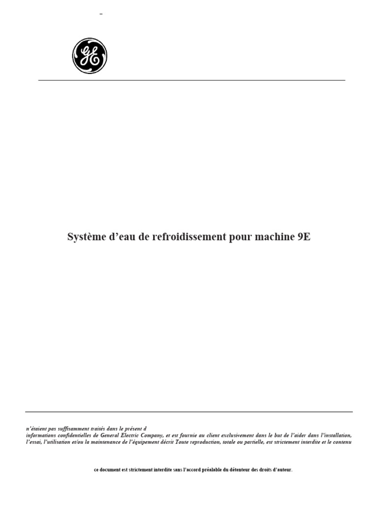 Système de refroidissement GE 9E | PDF | Soupape | General Electric