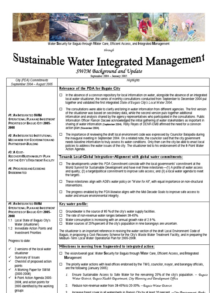 Baguio Water Security Action Plan 2005 | PDF