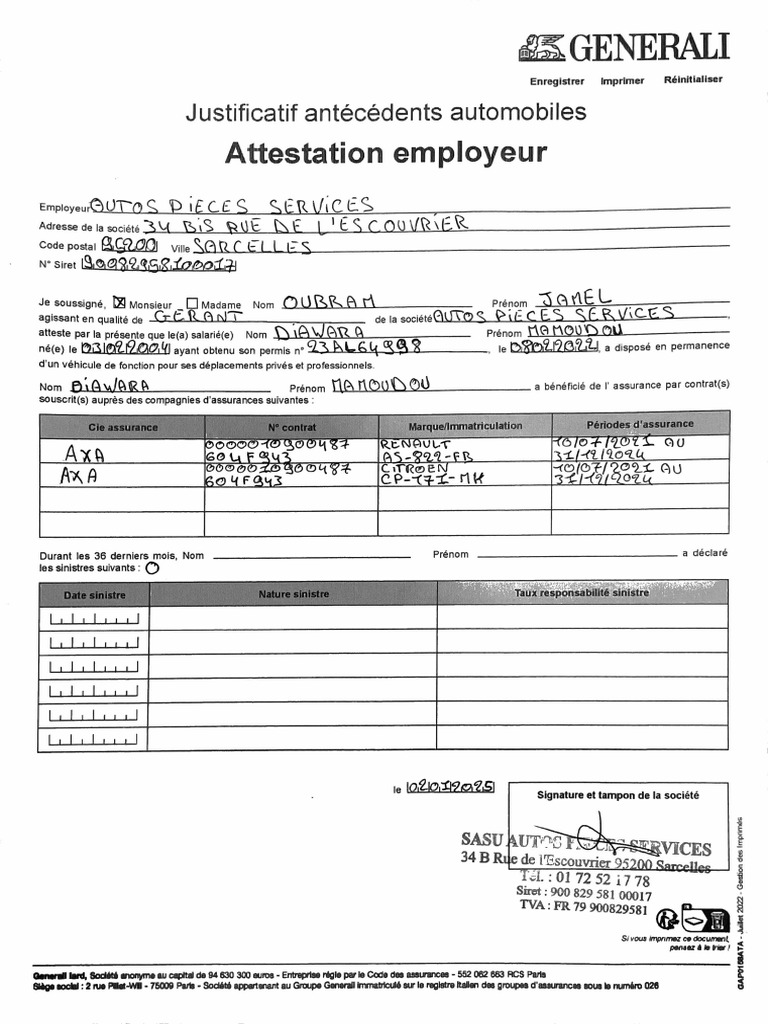 Attestation D'employeur | PDF