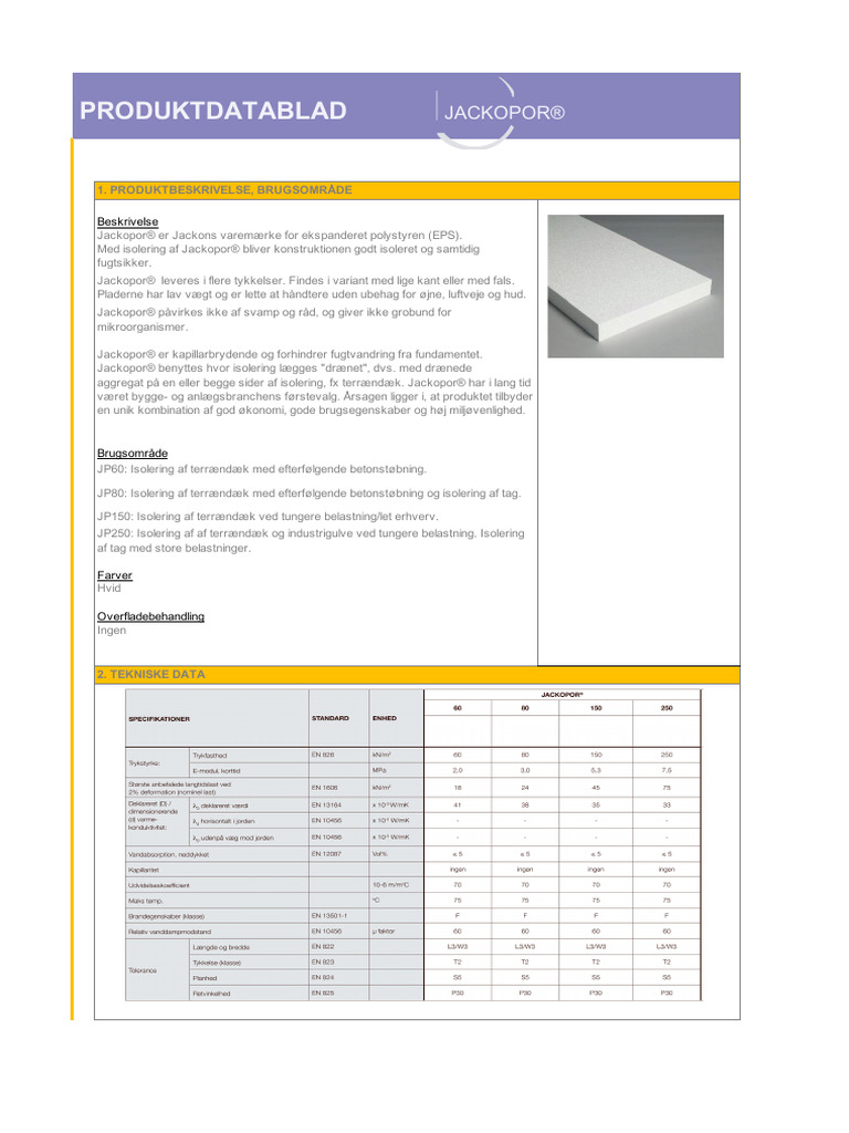 Produktdatablad: Jackopor® | PDF