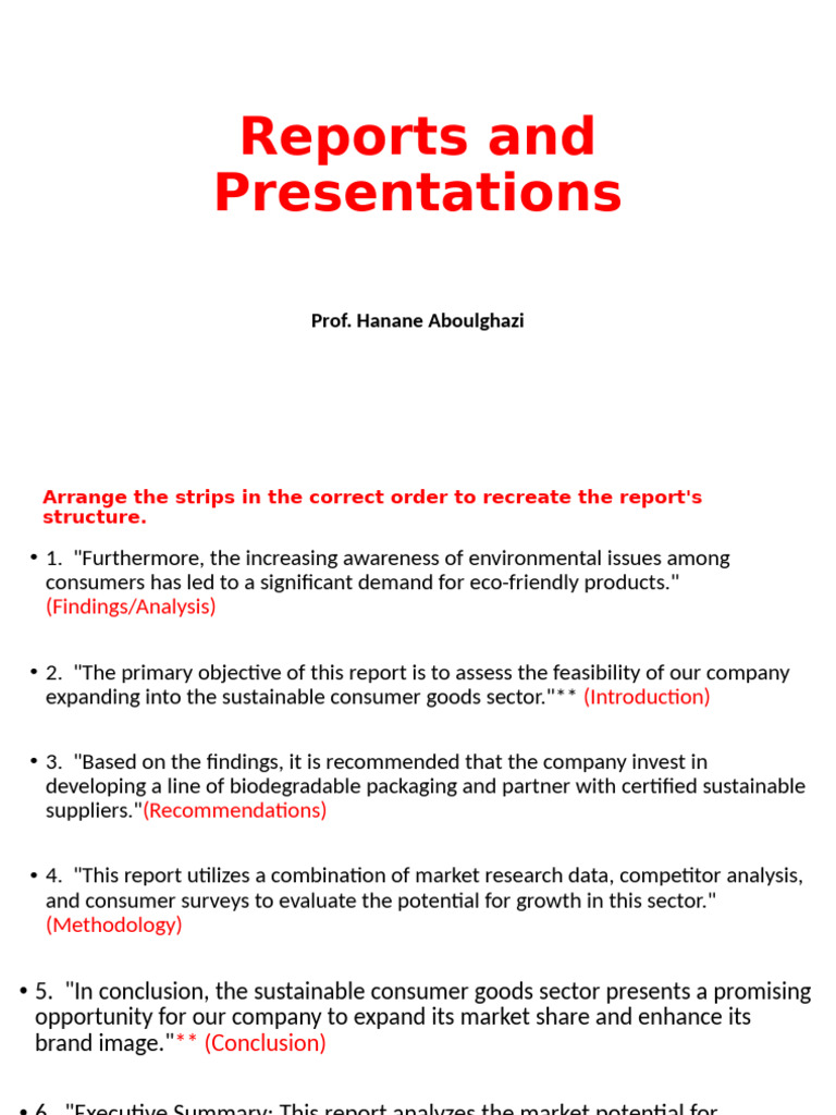 LESSON 3 Reports and Presentations | PDF | Brand | Data