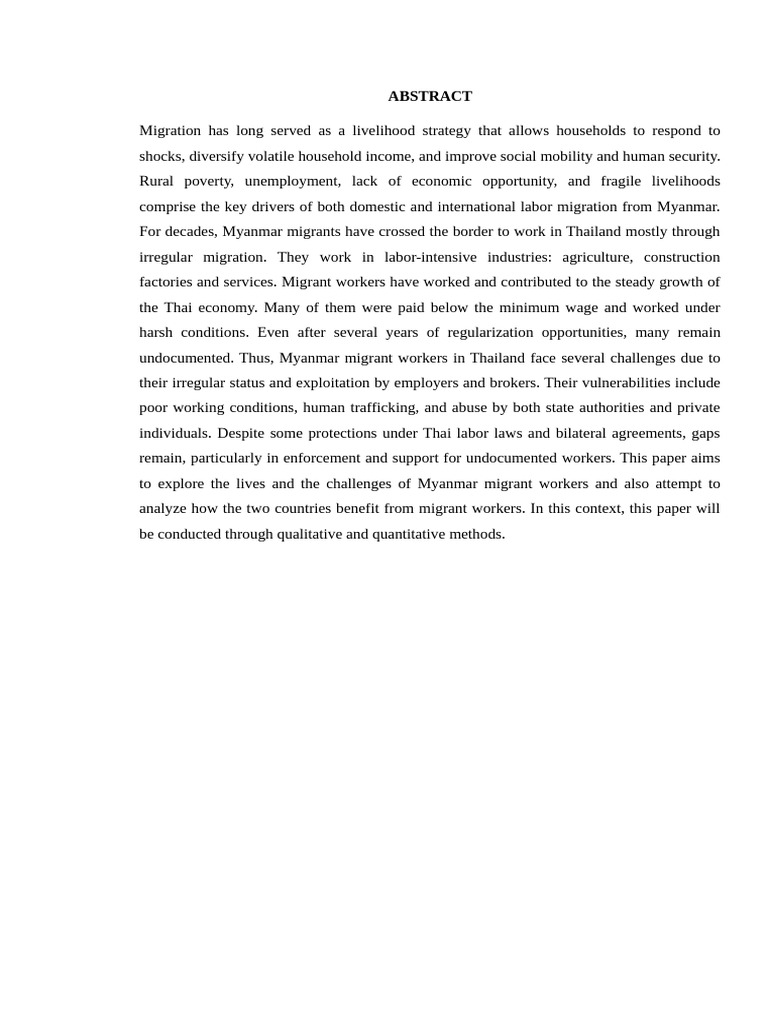 Myanmar Migrant Workers in Thailand | PDF | Human Migration | Migrant ...