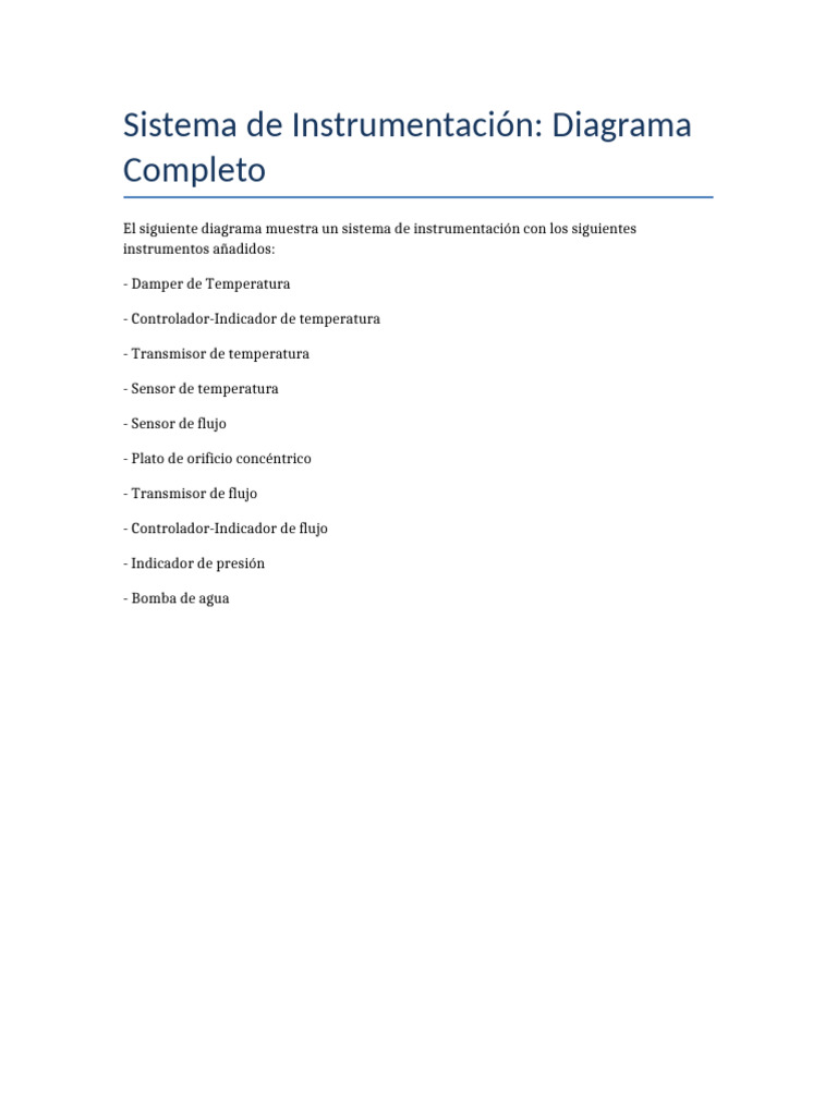 Diagrama de Sistema de Instrumentación | PDF