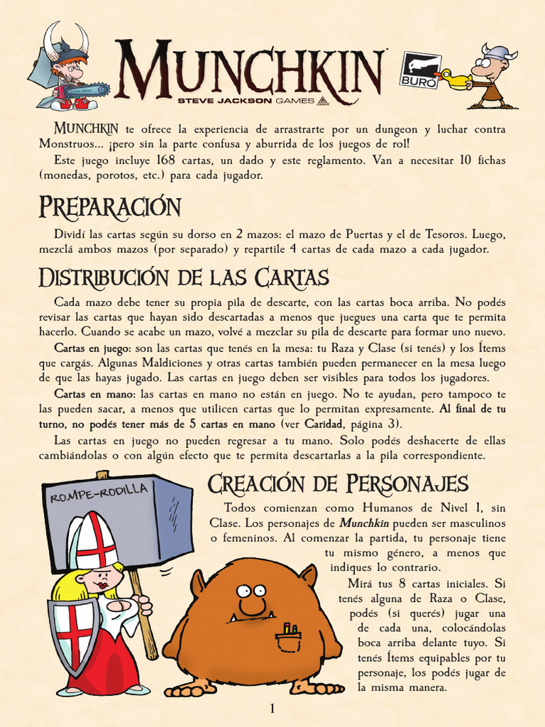 Reglas del juego Munchkin: Guía completa | PDF | Maldición