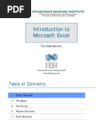Introduction To Microsoft Excel: Pre-Class Material