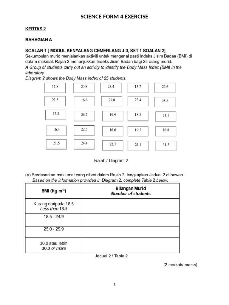 Science Form 4 Exercise C3 | PDF