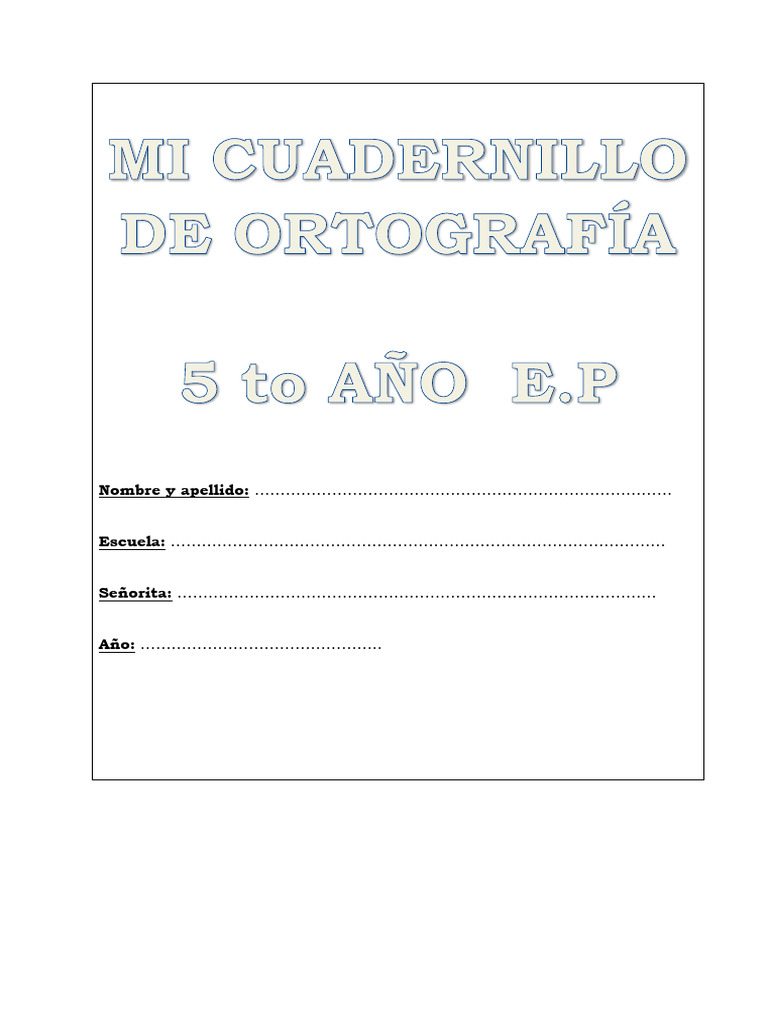 Ejercicios de Ortografía para 5° Grado | PDF | Voz humana | Fonética
