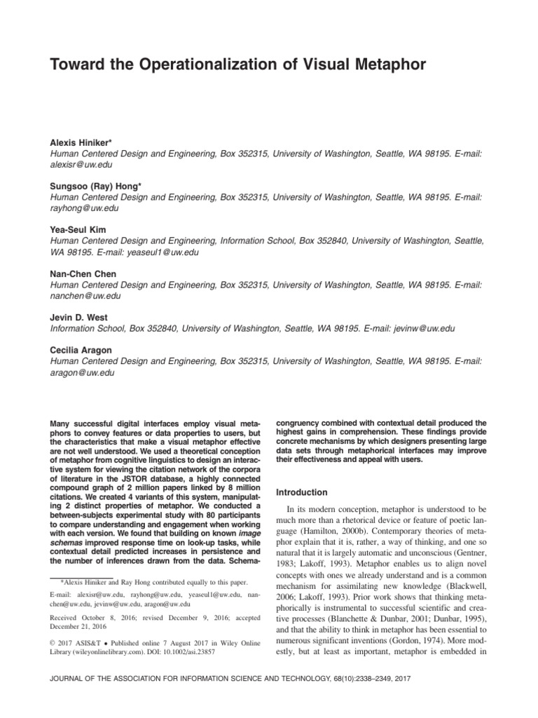 Toward The Operationalization of Visual Metaphor | PDF | Conceptual ...