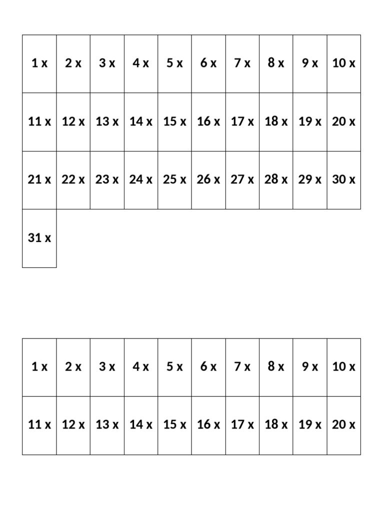 Numbered List from 1 to 31 | PDF