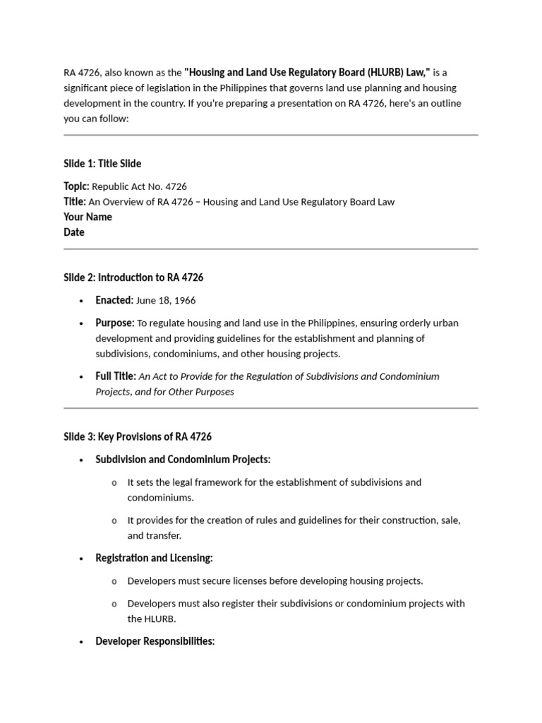 Overview of RA 4726 Legislation | PDF