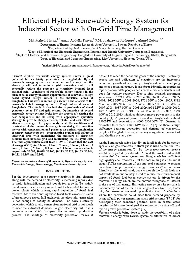Efficient Hybrid Renewable Energy System For | PDF | Photovoltaic ...