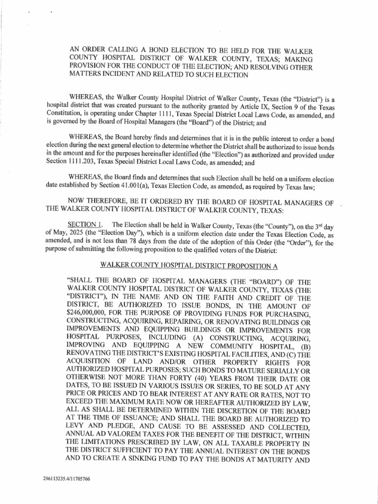 Walker County Hospital Bond | PDF