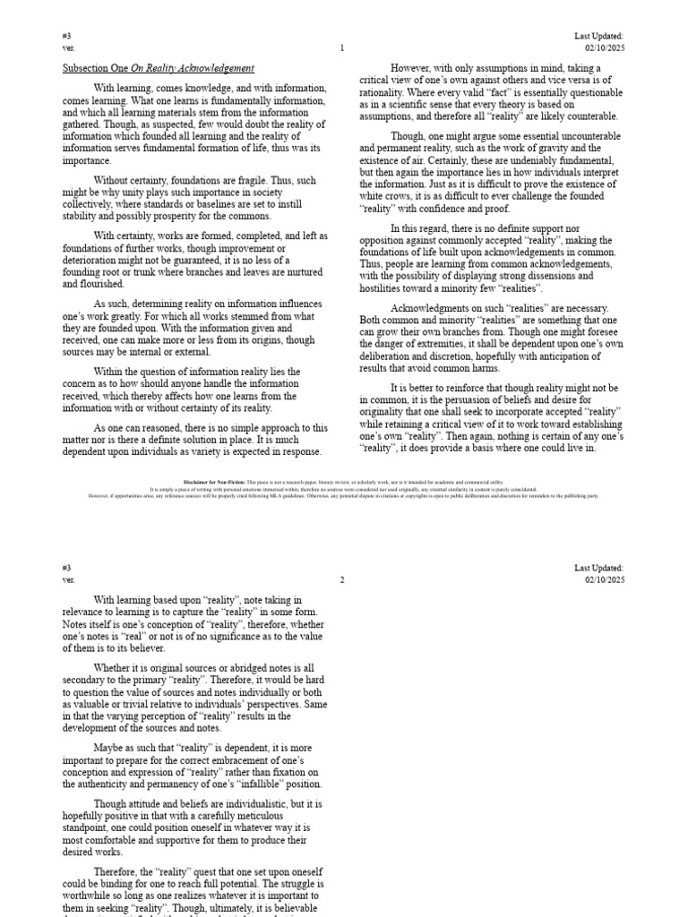 Understanding Reality in Learning | PDF | Reality | Certainty
