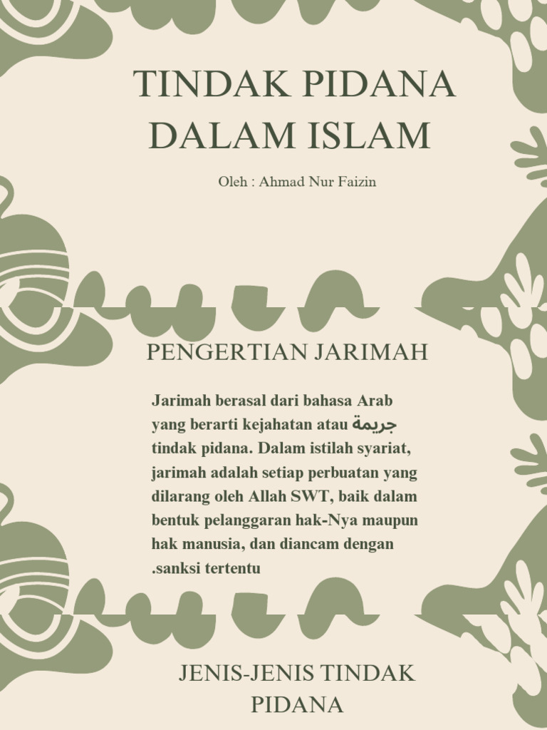 Tindak Pidana dalam Hukum Islam | PDF