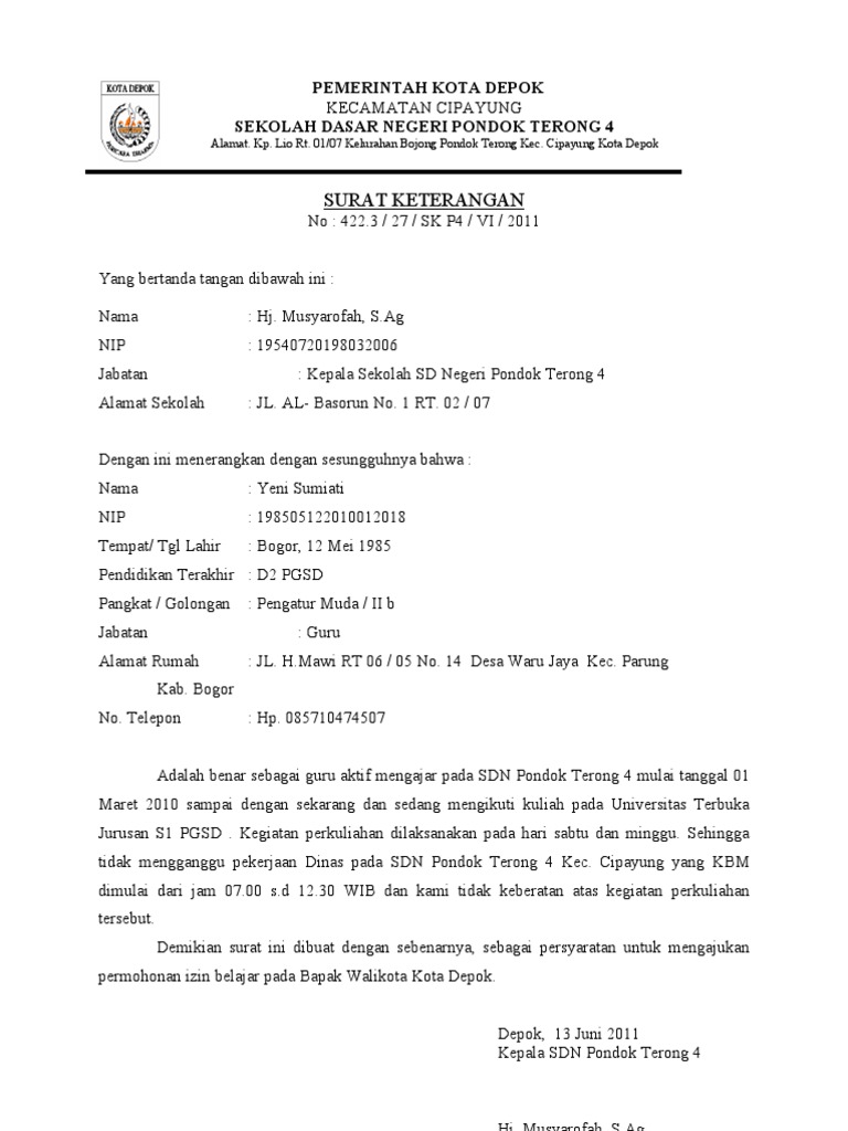 Surat Izin Belajar