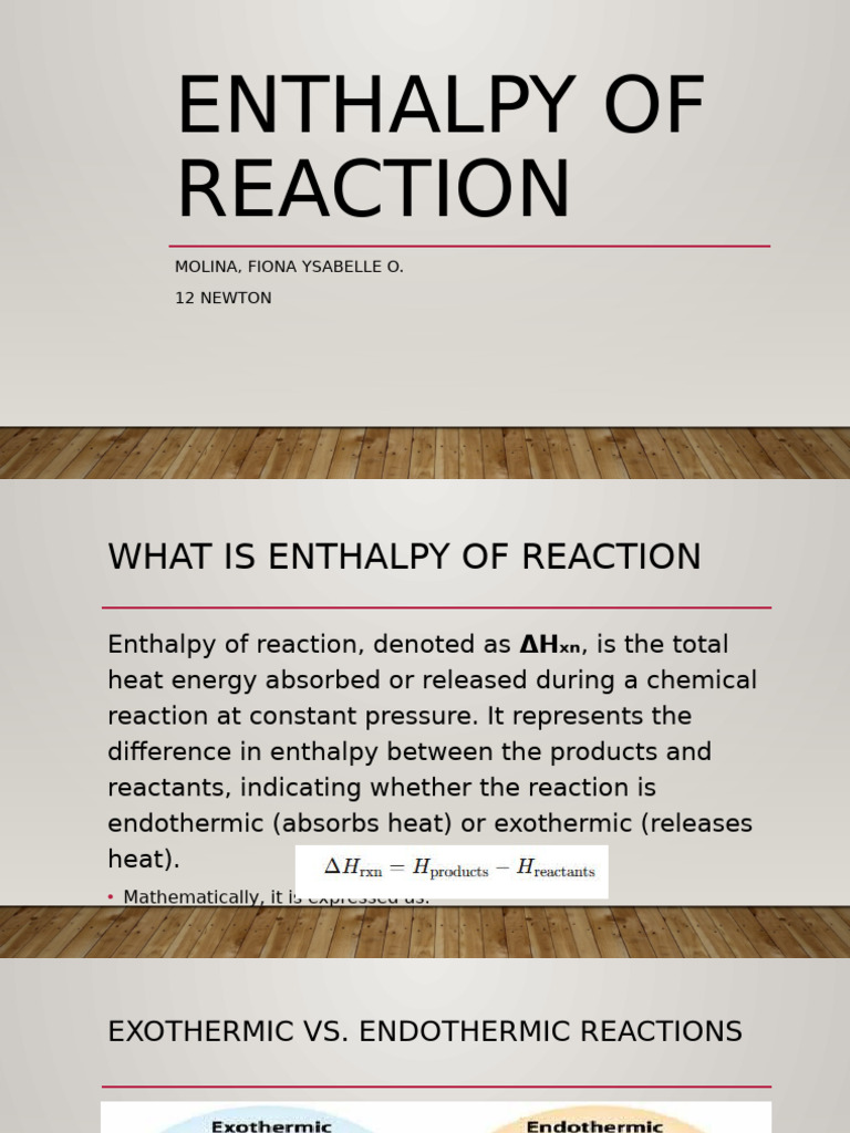 Understanding Enthalpy of Reaction | PDF | Enthalpy | Chemical Reactions