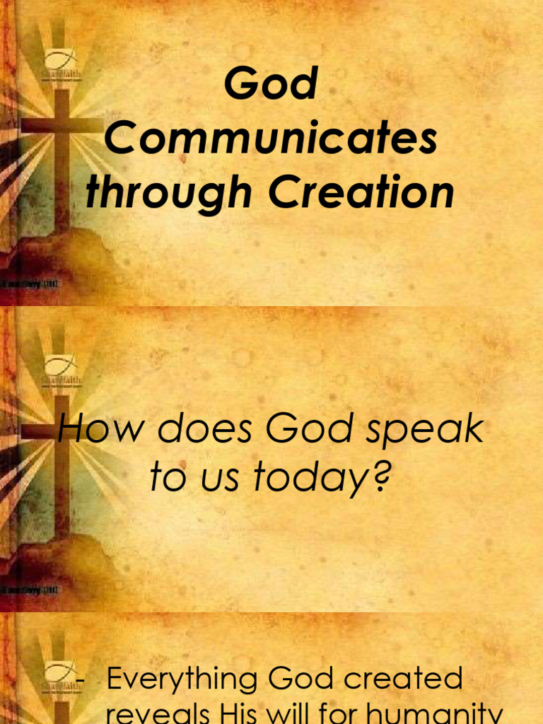 God's Communication Through Creation | PDF | Jesus | God The Father
