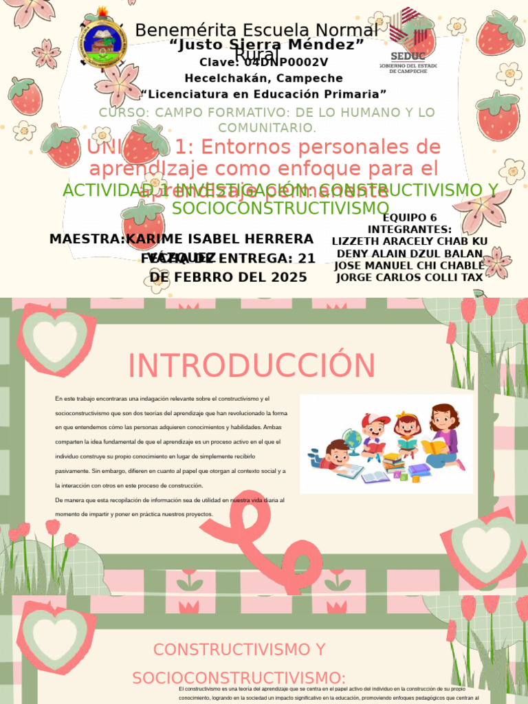 Actividad 1. Investigación Sobre El Constructivismo Equipo 6 | PDF ...