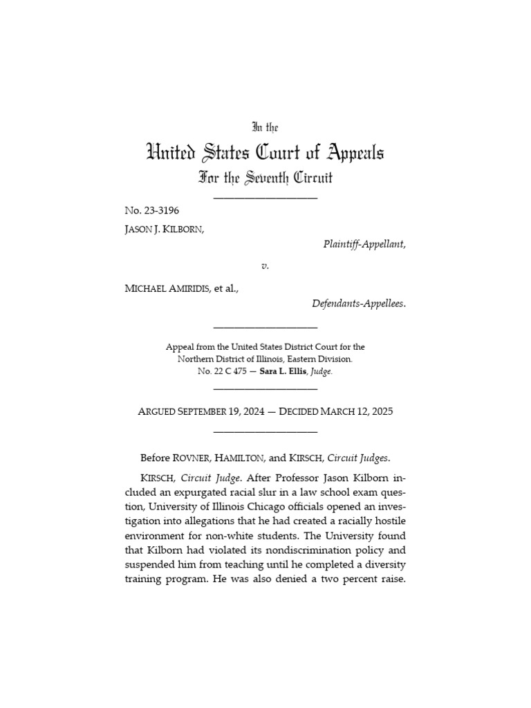Kilborn v. University: Free Speech Case | PDF | Justice | Crime & Violence
