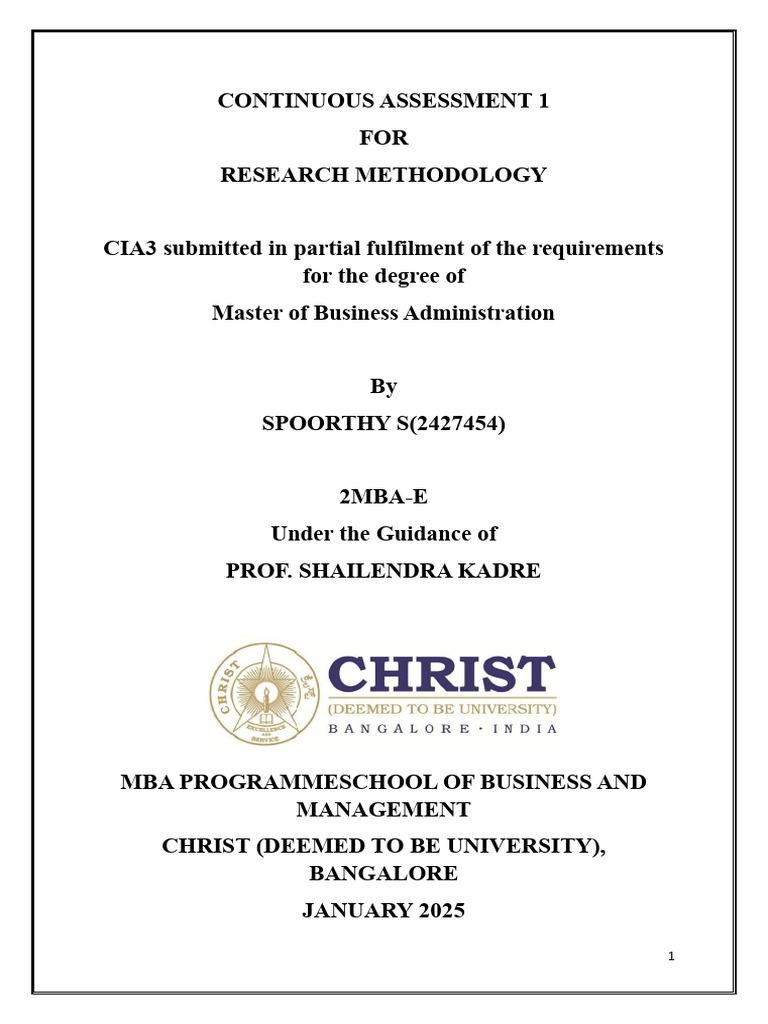 Cia 1 RM | PDF | Data Analysis | Consumer Behaviour