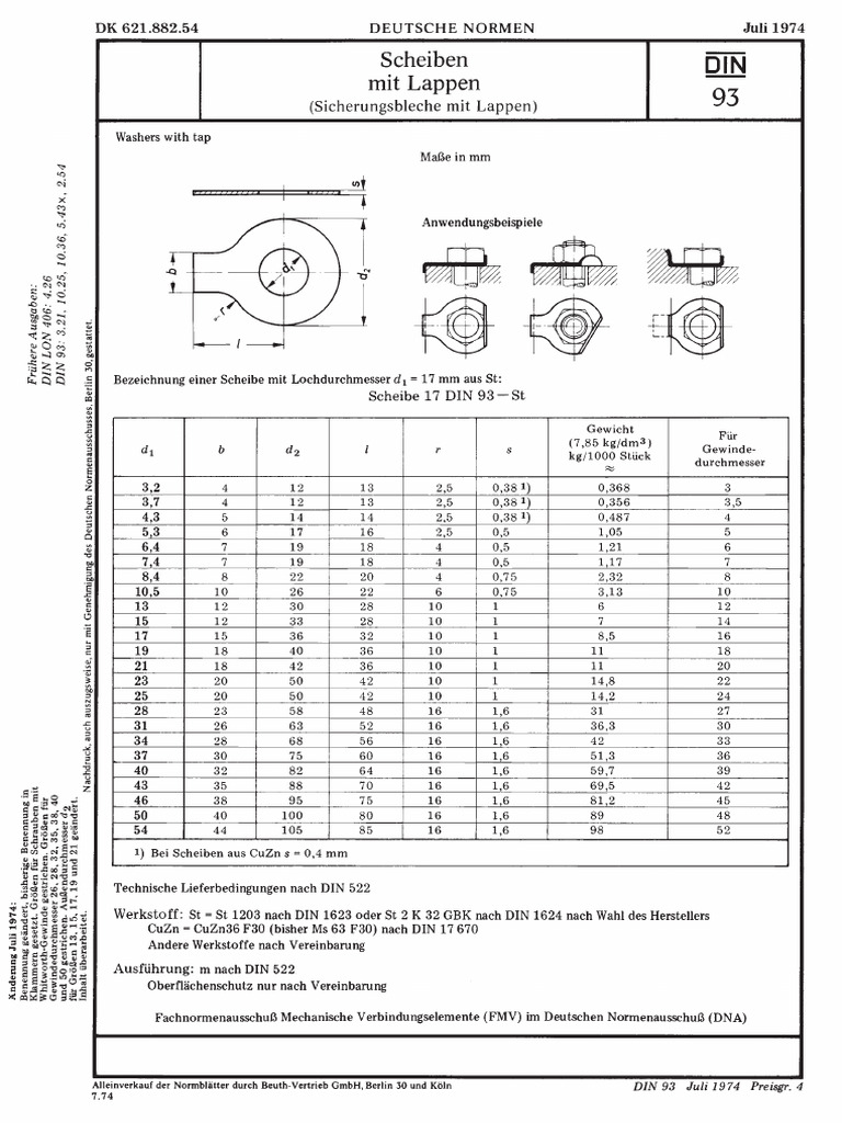 Din 93 1974-07 | PDF