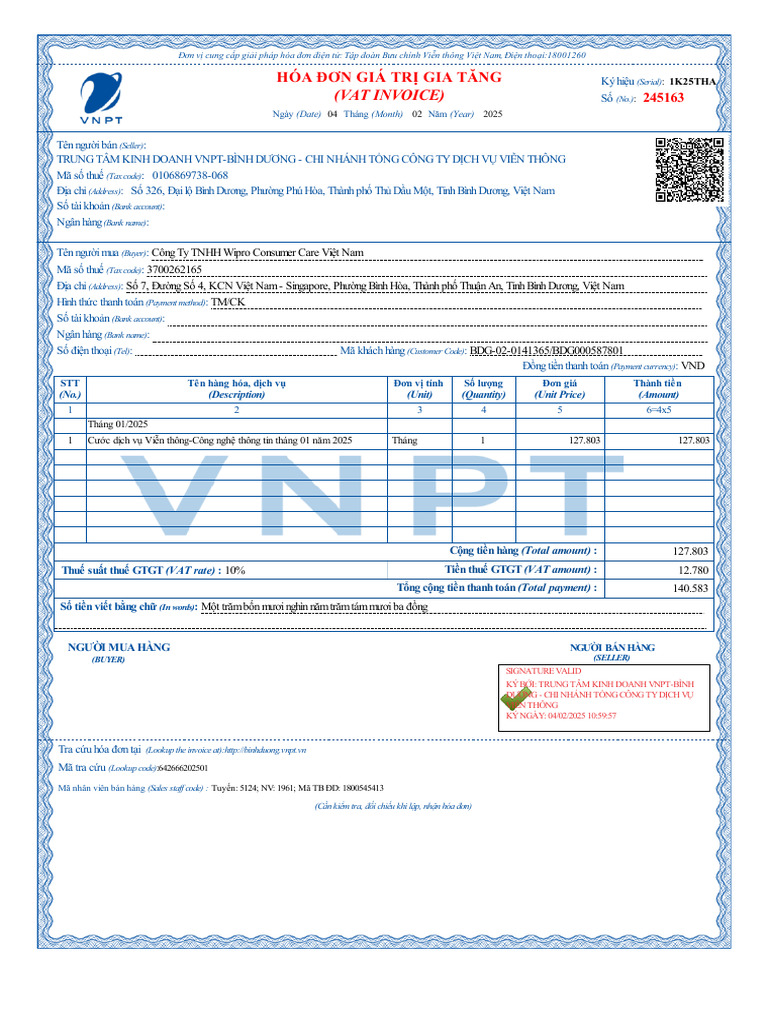(Vat Invoice) : Hóa Đơn Giá Trị Gia Tăng | PDF
