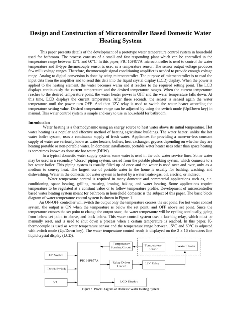 Microcontroller-Based Water Heating System | PDF | Thermocouple | Rectifier