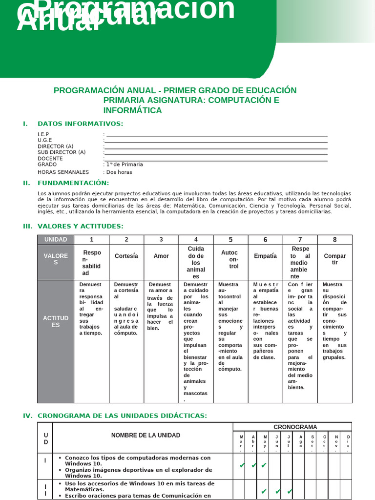 Programacion 1 de Primaria | PDF | Microsoft PowerPoint | Ordenador ...