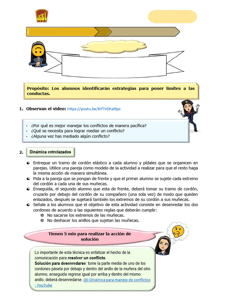 Actividades para Resolver Conflictos en Clase | PDF | Cognición