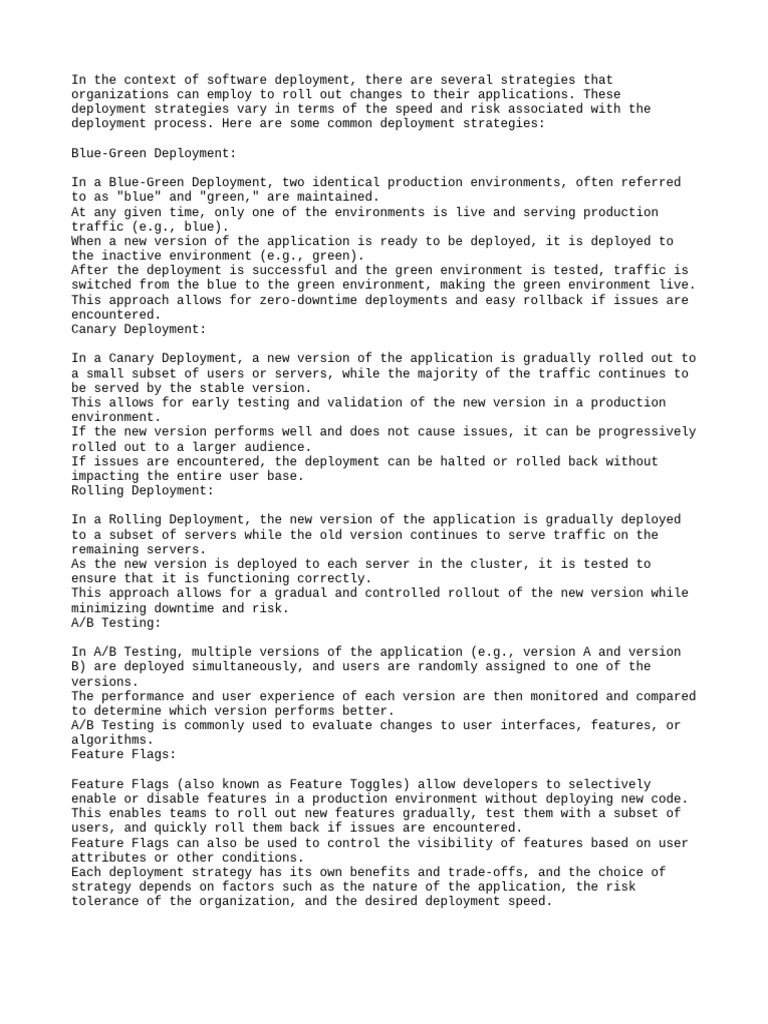 Various Deployment Strategies | PDF | Software Development | Systems ...