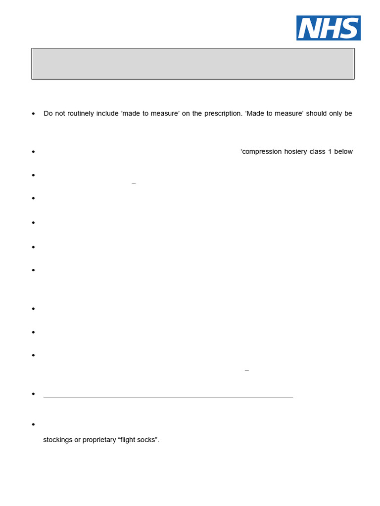 NHS Compression Hosiery Guidelines | PDF | Vein | Thrombosis