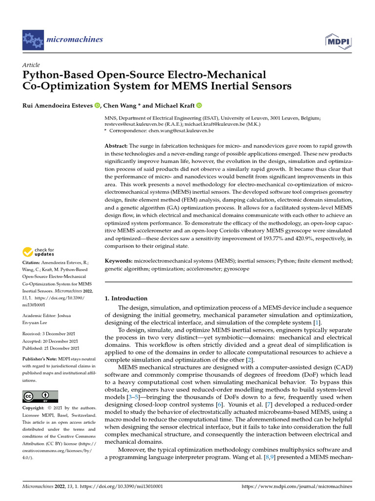 Python Tool for MEMS Sensor Optimization | PDF | Finite Element Method ...