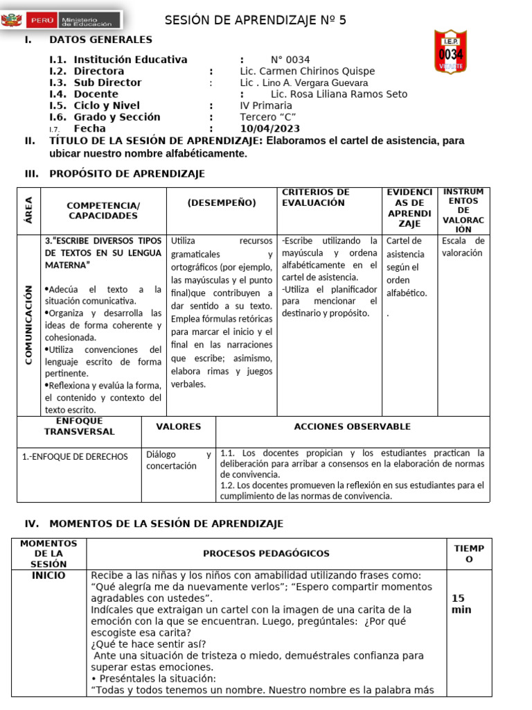 Cartel de Asistencia Alfabético | PDF | Enseñando | Salón de clases