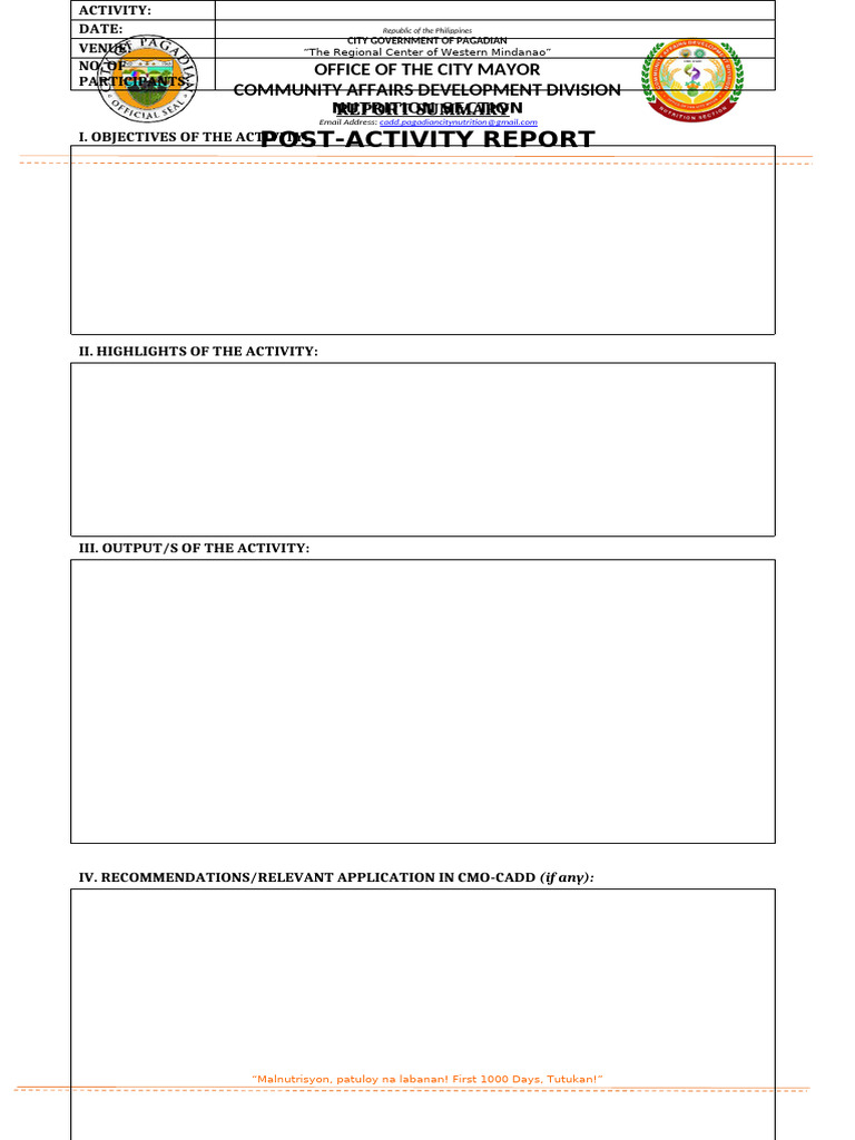 POST ACTIVITY REPORT Ready | PDF