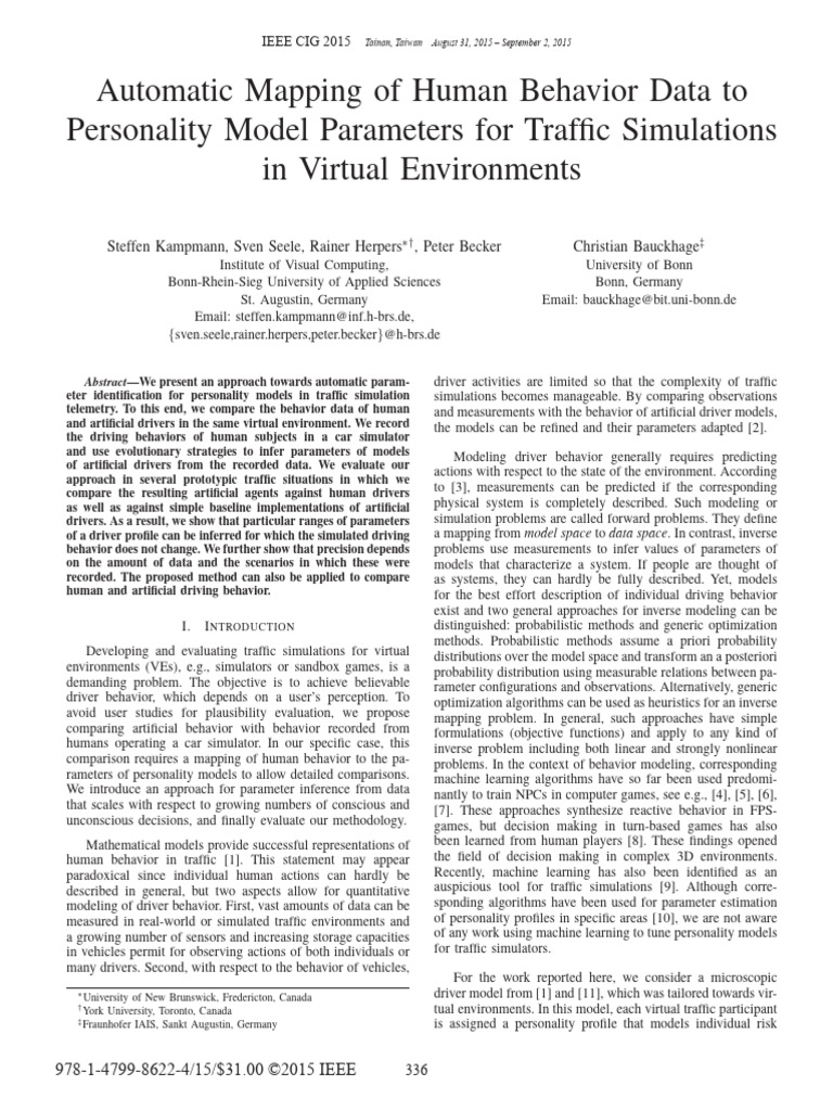 Automatic Mapping of Human Behavior Data To Personality Model ...