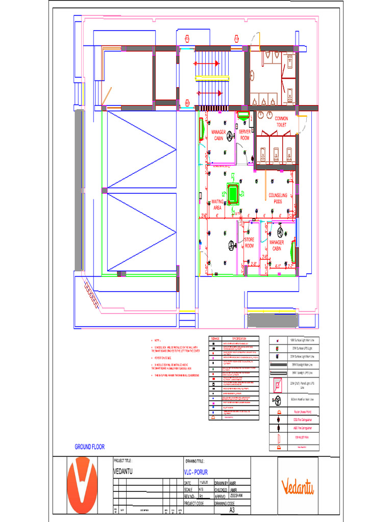 VLC Porur Electrical, CCTV, Fire and Lighting Layout | PDF ...