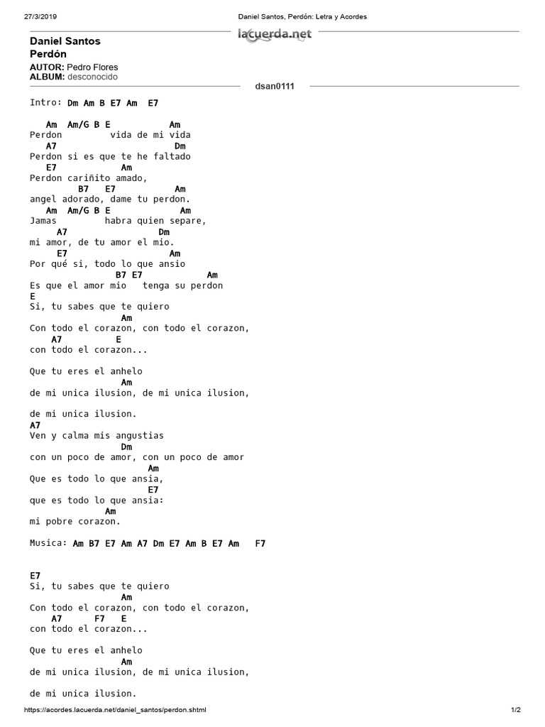 Letra y acordes de 