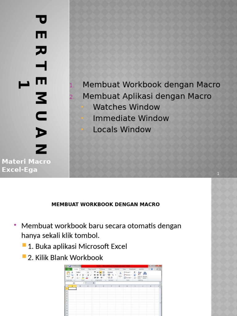 Panduan Membuat Workbook dengan Macro | PDF