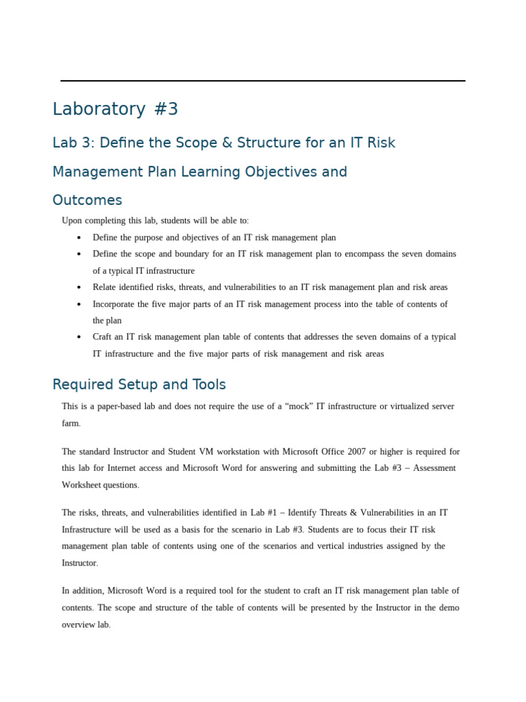 IT Risk Management Plan Structure Guide | PDF | Risk Management | Risk